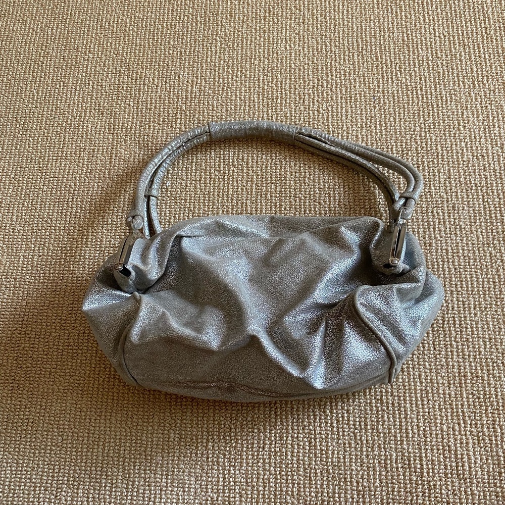 Women's SR Squared Silver Purse, Gently Used